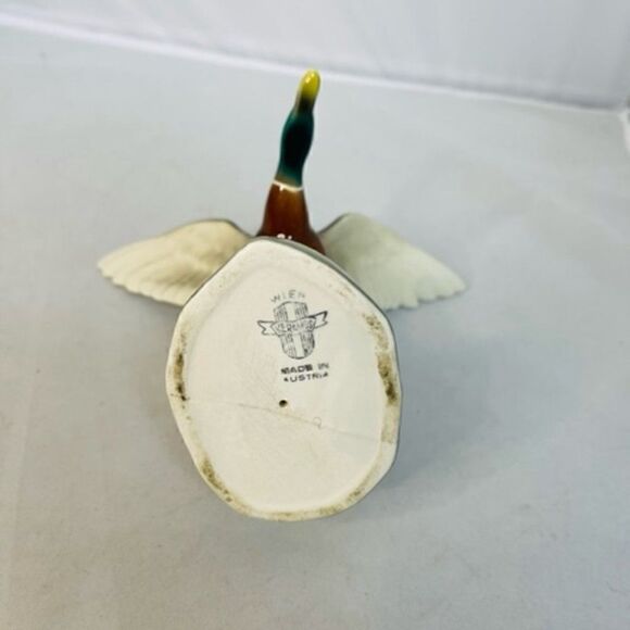 Wien Keramos WKK Kunst Keramik Chocholka Bird Goose Flying Mallard Duck Figurine - Picture 6 of 7